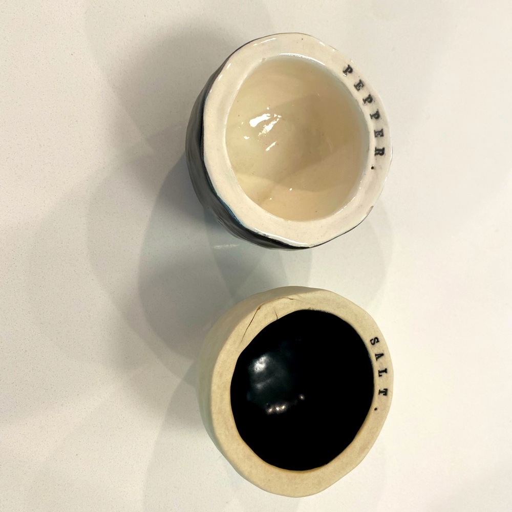 Rae Dunn Vintage Handmade Salt and Pepper Cellars